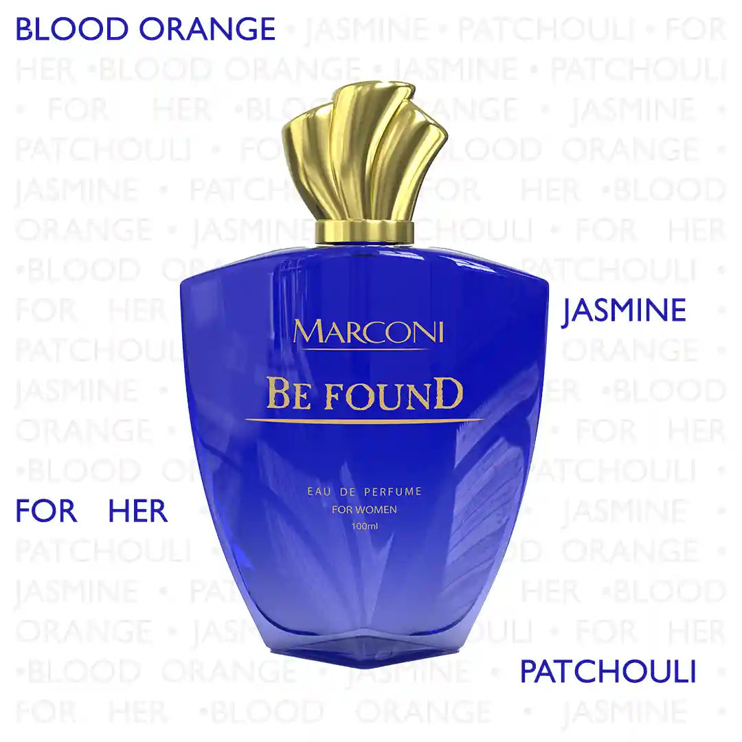 BE FOUND Black Currant & Peach Skin Friendly & Long Lasting Eau De French Perfume by Marconi Ideal for Women Best Fragrance For Party Date