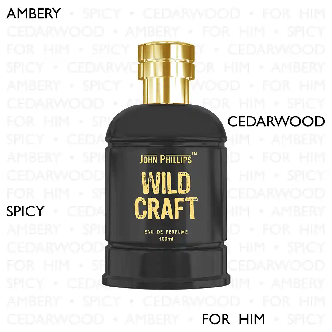 WILDCRAFT Amber Musk Cedar Wood & Smoky Woody Skin Friendly & Long Lasting Eau De French Perfume by John Phillips Ideal for Men & Women Unisex Best Fragrance For Party Travel Date