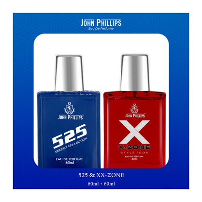 XX-Zone & 525 - Unisex Fragrance Combo Set for Him ( 60ml + 60ml )