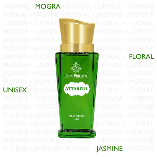 ATTARFUL  Fresh Floral Jasmine & SandalWood  Skin Friendly & Long Lasting  Eau De French Perfume by John Phillips  Ideal for Men & Women  Unisex   Best Fragrance For   Morning  Travel