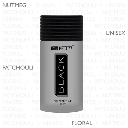 BLACK  Citrusy & Musky  Skin Friendly & Long Lasting  Eau De French Perfume by John Phillips  Ideal for Men & Women  Unisex   Best Fragrance For   Party  Gym