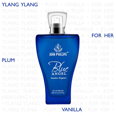 BLUE ANGEL Plum Vanilla & Floral Skin Friendly & Long Lasting Eau De French Perfume by John Phillips Ideal for Women Best Fragrance For Morning Party Gym Travel Date
