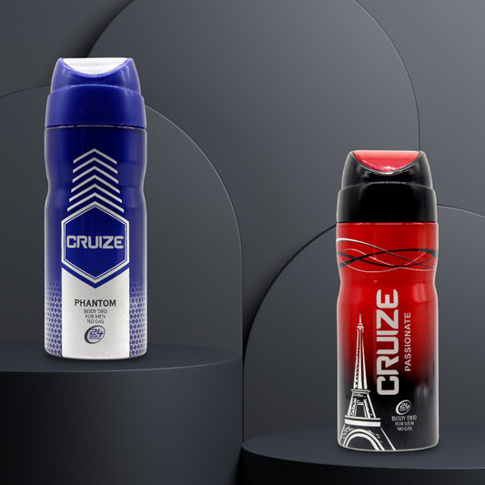 Cruize Phantom & Passionate No Gas Deo For Him ( 150ml x 2 )