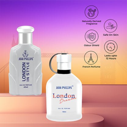 London Dreams & London In Style - Unisex Fragrance Combo Set - 100ml + 60ml