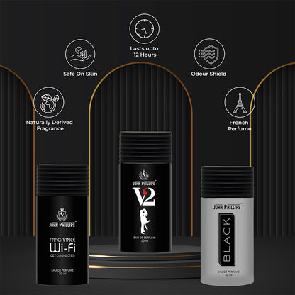 V2 & Wifi & Black | Unisex Fragrance Combo Set ( 60ml + 60ml + 60ml )