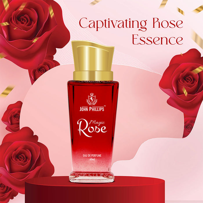 MAGIC ROSE | Skin Friendly & Long Lasting Perfume | Unisex Gulab Fragrance For Morning, Travel & Date | 60 ML - 1000+ Sprays