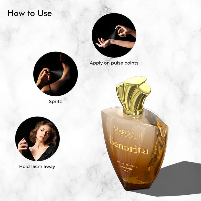 SENORITA | Skin Friendly & Long Lasting Citrusy Floral Perfume | Women Fragrance For Morning & Gym | 100 ML - 1600+ Sprays