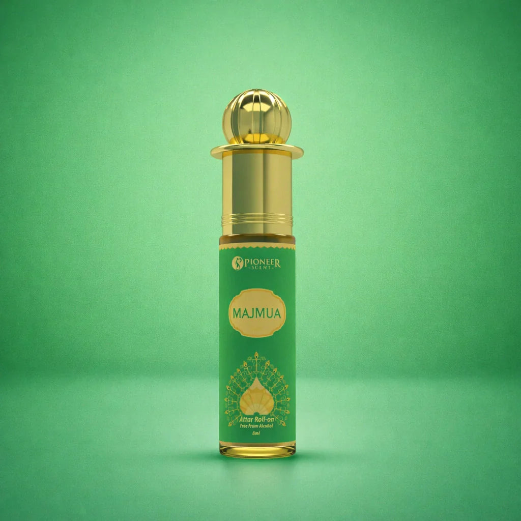 Majmua non alcoholic attar perfume 8ml earthy herbal fragrance with mitti kewda khus sandalwood calming long lasting attar