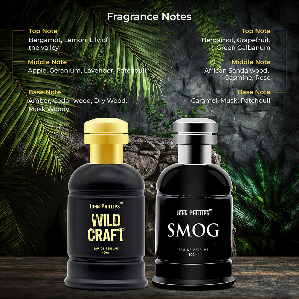 Wild Craft & Smog - Unisex Fragrance Combo Set for Him ( 100ml + 100ml )