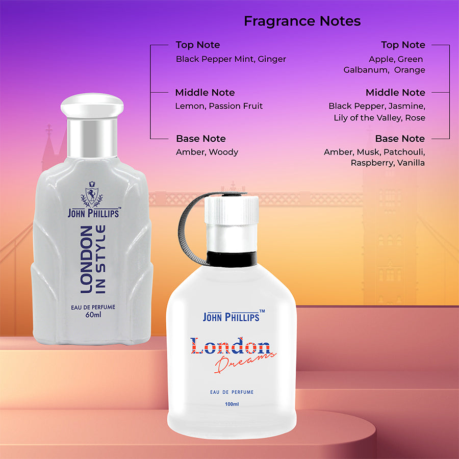 London Dreams & London In Style - Unisex Fragrance Combo Set - 100ml + 60ml