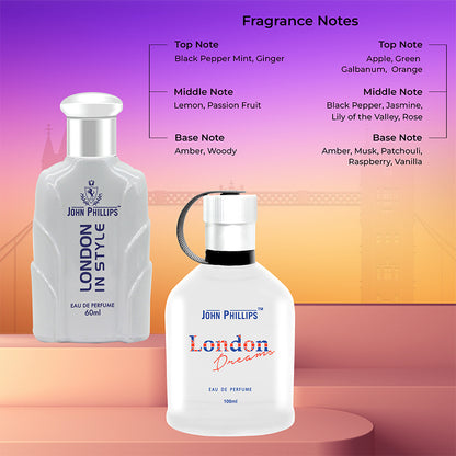 London Dreams & London In Style - Unisex Fragrance Combo Set - 100ml + 60ml