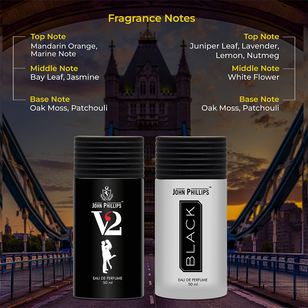 V2 & Black - Unisex Fragrance Combo Set ( 50ml + 50ml )