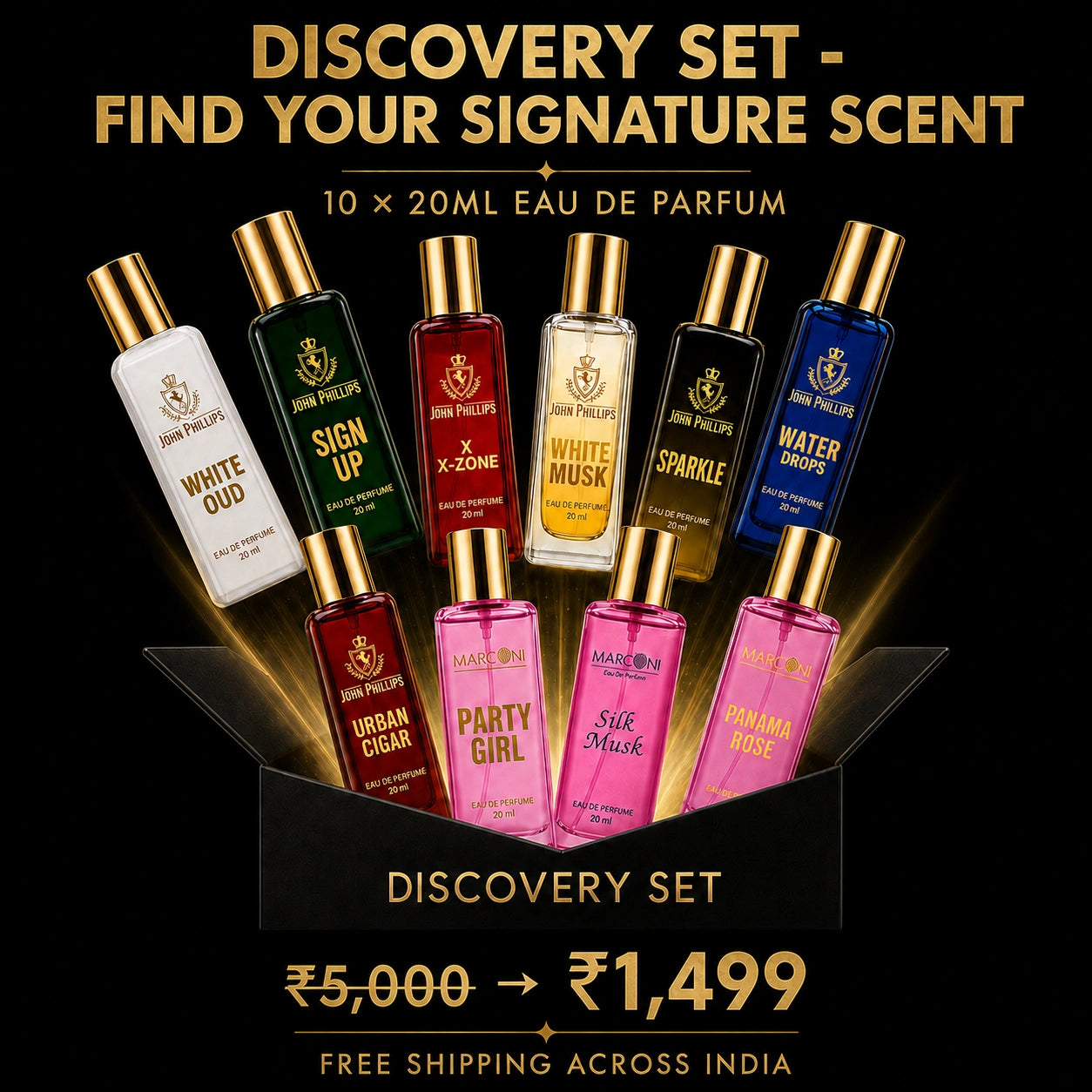 Discovery Perfume Set | 10 x 20ml Unisex Eau De Parfum