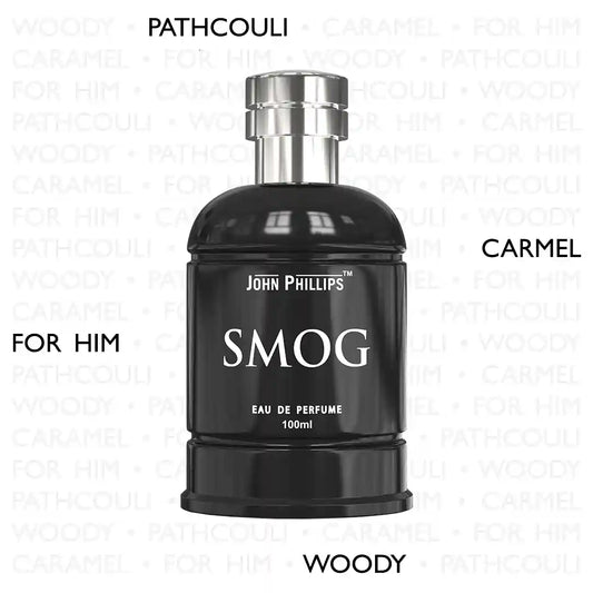 SMOG  Caramel Bergamot & Sandalwood  Skin Friendly & Long Lasting  Eau De French Perfume by John Phillips  Ideal for Men & Women  Unisex   Best Fragrance For   Party