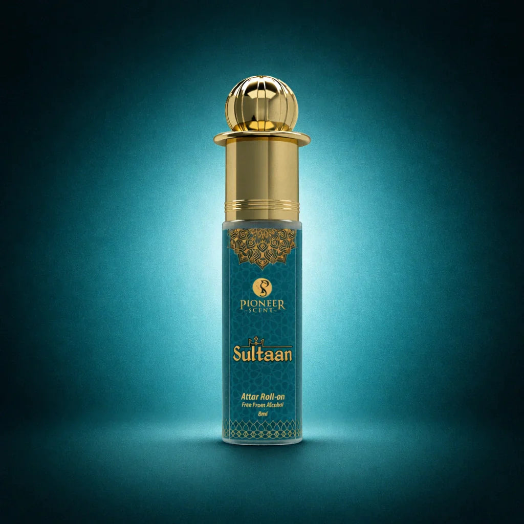 Sultaan non alcoholic attar perfume 8ml royal oud fragrance with saffron leather amber musk smoky woods long lasting premium attar