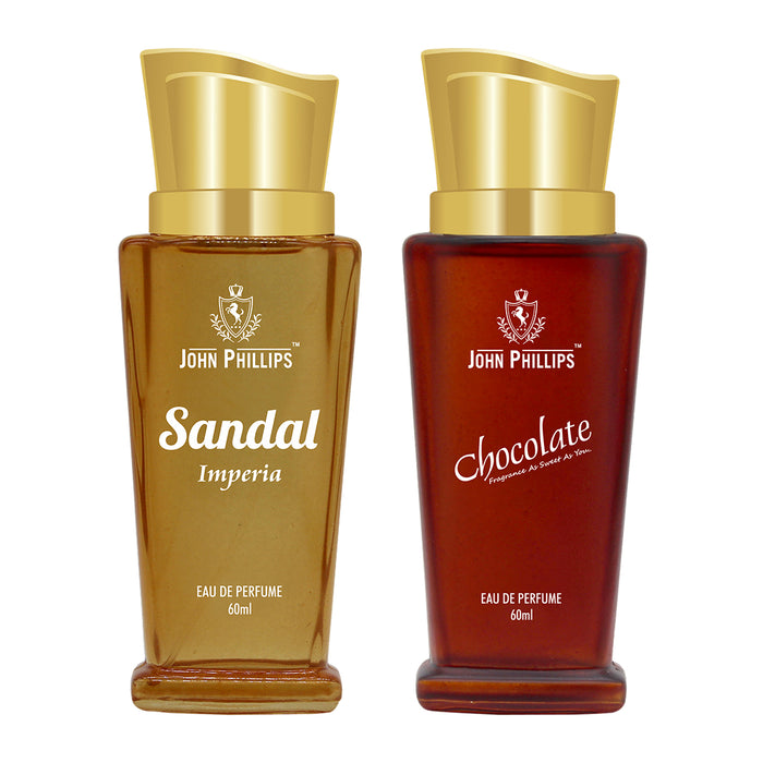 Sandal & Chocolate - Unisex Fragrance Combo Set ( 60ml x 2 )