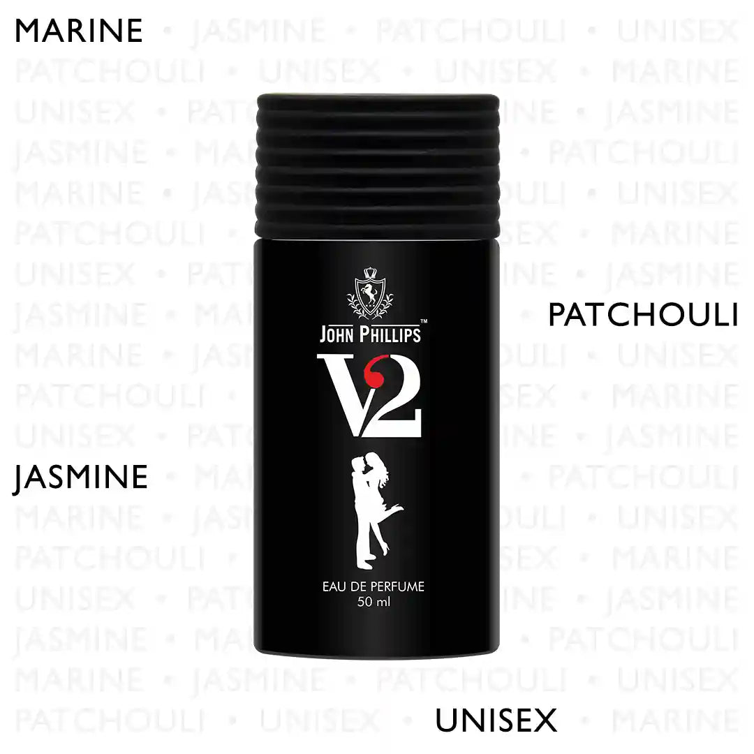 V2  Fresh Aquatic Patchouli & Hint of Mandarin Orange  Skin Friendly & Long Lasting  Eau De French Perfume by John Phillips  Ideal for Men & Women  Unisex   Best Fragrance For   Morning  Travel  Date