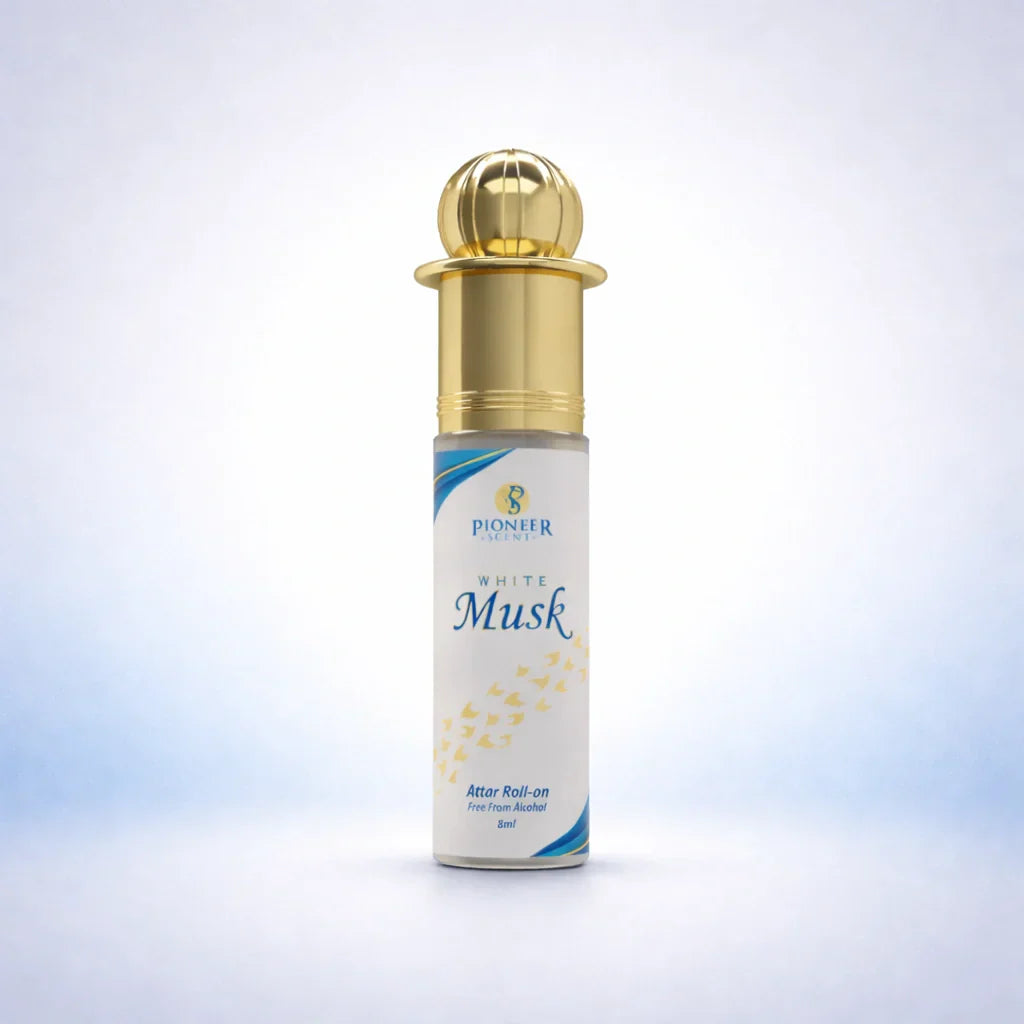 White Musk non alcoholic attar perfume 8ml fresh musky fragrance with lavender citrus jasmine sandalwood amber long lasting attar