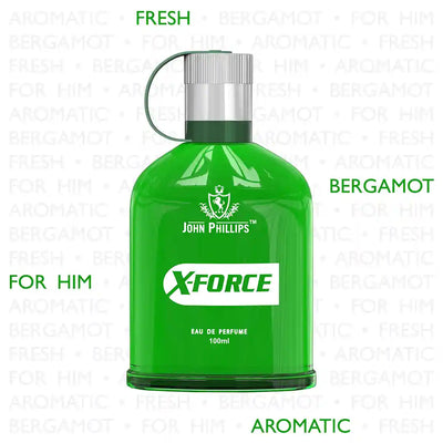 XFORCE Fresh Marine Citrusy & Woody Skin Friendly & Long Lasting Eau De French Perfume by John Phillips Ideal for Men & Women Unisex Best Fragrance For Morning Party Gym