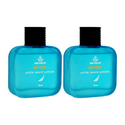 Day Fresh After Shave Lotion with Aloe Vera and Cooling Effect | Marine Aquatic Fragrance | Safe for Sensitive Skin ( 50ml x 2 )