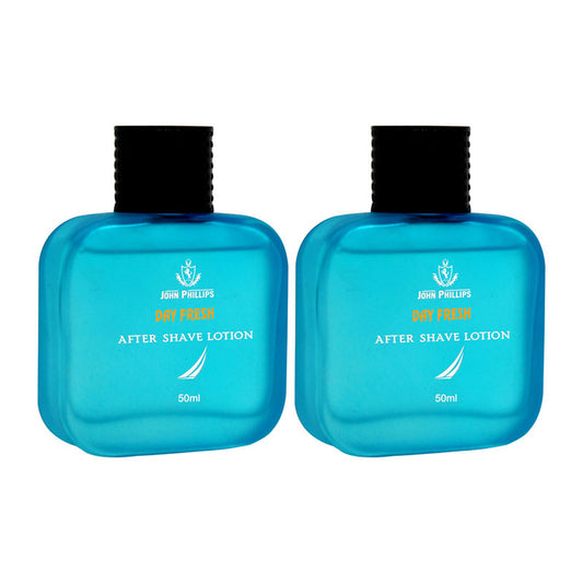 Day Fresh After Shave Lotion with Aloe Vera and Cooling Effect | Marine Aquatic Fragrance | Safe for Sensitive Skin ( 50ml x 2 )