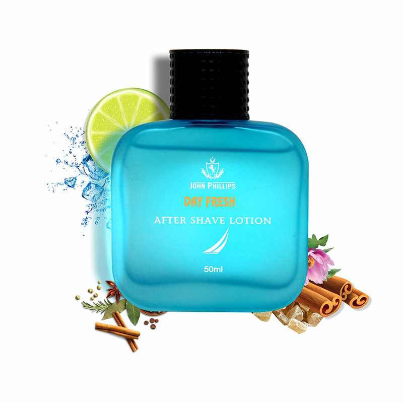 Day Fresh After Shave Lotion with Aloe Vera and Cooling Effect | Marine Aquatic Fragrance | Safe for Sensitive Skin