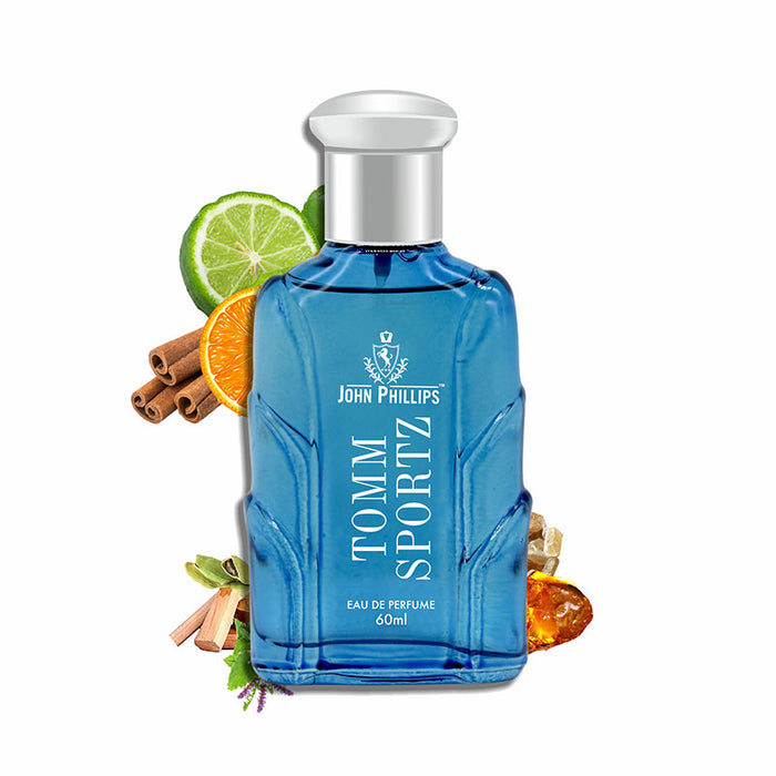TOMM SPORTZ | Skin Friendly & Long Lasting Perfume | Unisex Fragrance For Sports,Gym & Travel | 60 ML - 1000+ Sprays